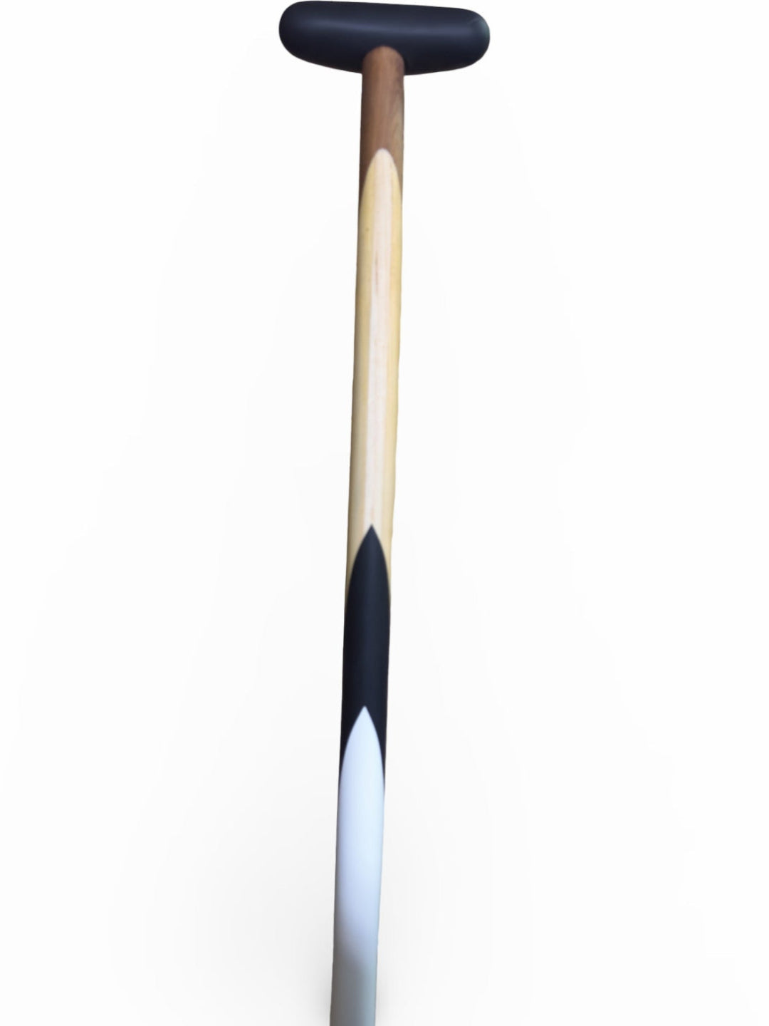 Natural light brown woode paddle handle with white and black accent