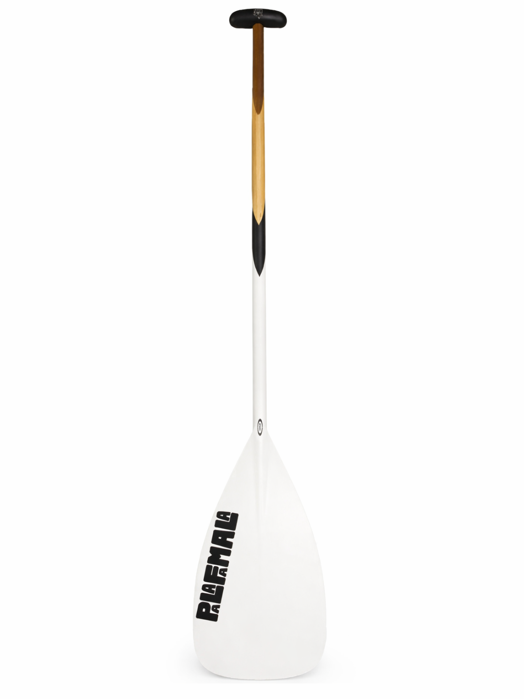 White paddle with black and gold accents on a white background