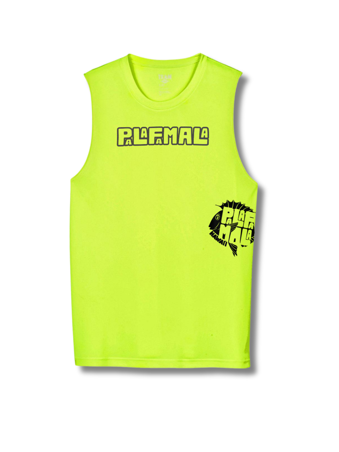 mens sleeveless performance shirt neon green moisture wicking athletic fit